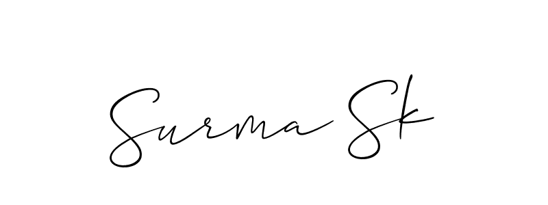 if you are searching for the best signature style for your name Surma Sk. so please give up your signature search. here we have designed multiple signature styles  using Allison_Script. Surma Sk signature style 2 images and pictures png