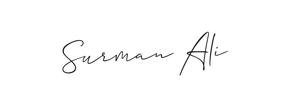 Use a signature maker to create a handwritten signature online. With this signature software, you can design (Allison_Script) your own signature for name Surman Ali. Surman Ali signature style 2 images and pictures png