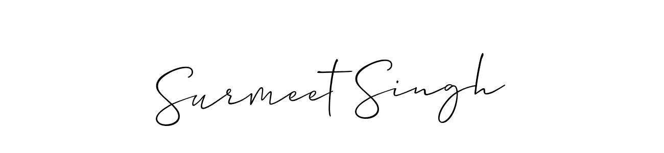 Design your own signature with our free online signature maker. With this signature software, you can create a handwritten (Allison_Script) signature for name Surmeet Singh. Surmeet Singh signature style 2 images and pictures png