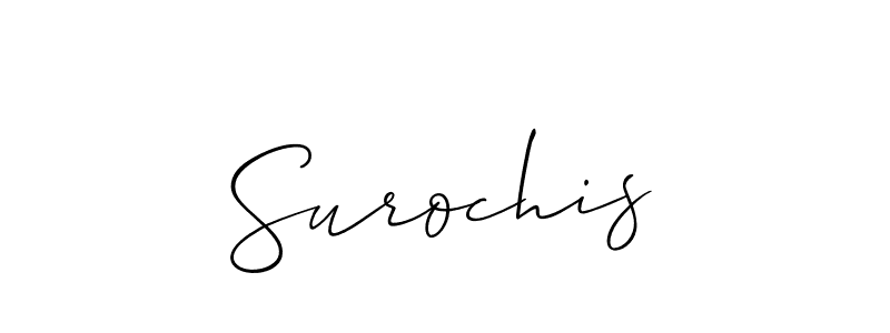 It looks lik you need a new signature style for name Surochis. Design unique handwritten (Allison_Script) signature with our free signature maker in just a few clicks. Surochis signature style 2 images and pictures png