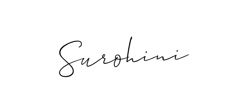 Design your own signature with our free online signature maker. With this signature software, you can create a handwritten (Allison_Script) signature for name Surohini. Surohini signature style 2 images and pictures png