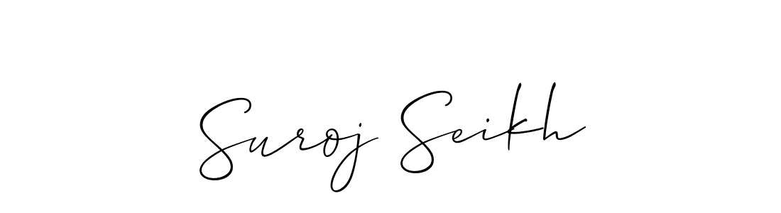 Make a short Suroj Seikh signature style. Manage your documents anywhere anytime using Allison_Script. Create and add eSignatures, submit forms, share and send files easily. Suroj Seikh signature style 2 images and pictures png