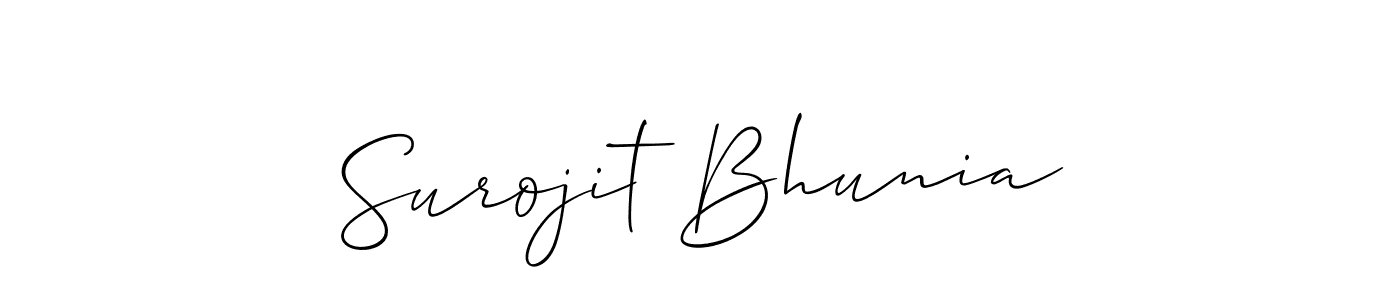 How to make Surojit Bhunia signature? Allison_Script is a professional autograph style. Create handwritten signature for Surojit Bhunia name. Surojit Bhunia signature style 2 images and pictures png