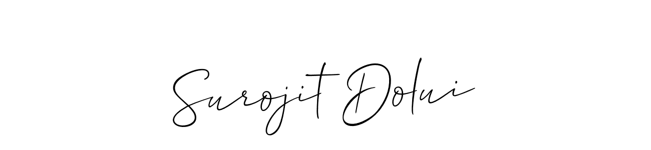 Design your own signature with our free online signature maker. With this signature software, you can create a handwritten (Allison_Script) signature for name Surojit Dolui. Surojit Dolui signature style 2 images and pictures png