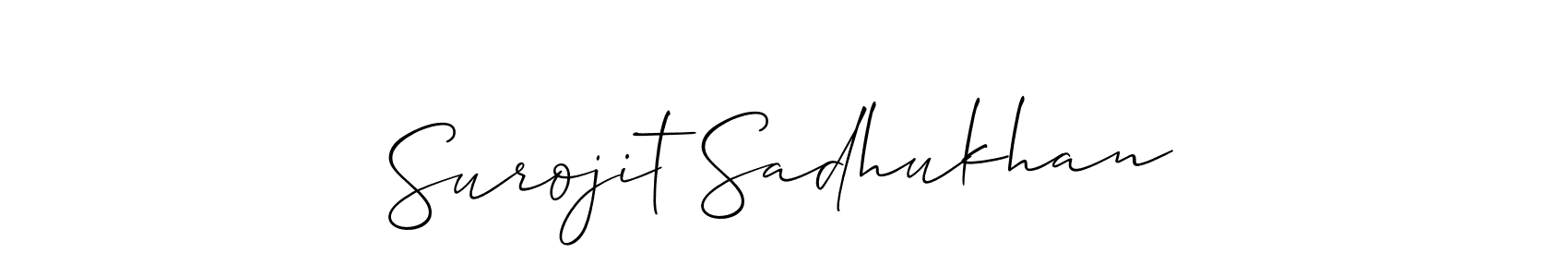 Allison_Script is a professional signature style that is perfect for those who want to add a touch of class to their signature. It is also a great choice for those who want to make their signature more unique. Get Surojit Sadhukhan name to fancy signature for free. Surojit Sadhukhan signature style 2 images and pictures png