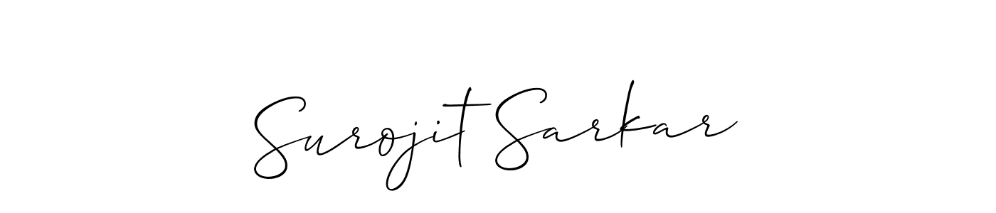 Create a beautiful signature design for name Surojit Sarkar. With this signature (Allison_Script) fonts, you can make a handwritten signature for free. Surojit Sarkar signature style 2 images and pictures png