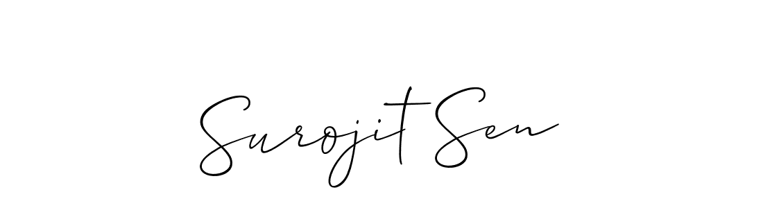 Make a short Surojit Sen signature style. Manage your documents anywhere anytime using Allison_Script. Create and add eSignatures, submit forms, share and send files easily. Surojit Sen signature style 2 images and pictures png