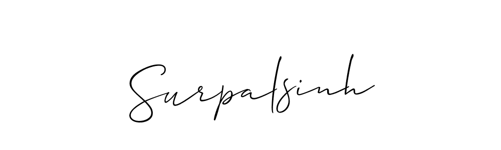 Also we have Surpalsinh name is the best signature style. Create professional handwritten signature collection using Allison_Script autograph style. Surpalsinh signature style 2 images and pictures png