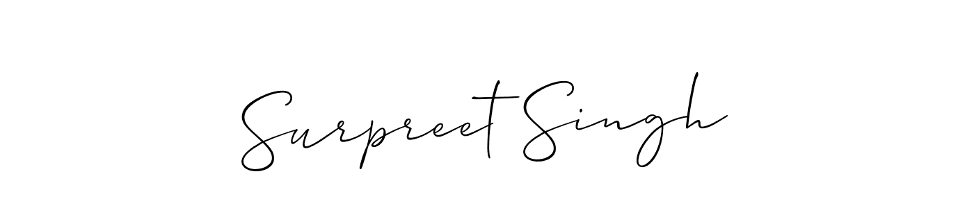 How to make Surpreet Singh signature? Allison_Script is a professional autograph style. Create handwritten signature for Surpreet Singh name. Surpreet Singh signature style 2 images and pictures png