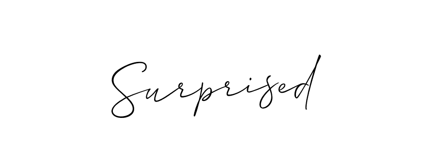The best way (Allison_Script) to make a short signature is to pick only two or three words in your name. The name Surprised include a total of six letters. For converting this name. Surprised signature style 2 images and pictures png
