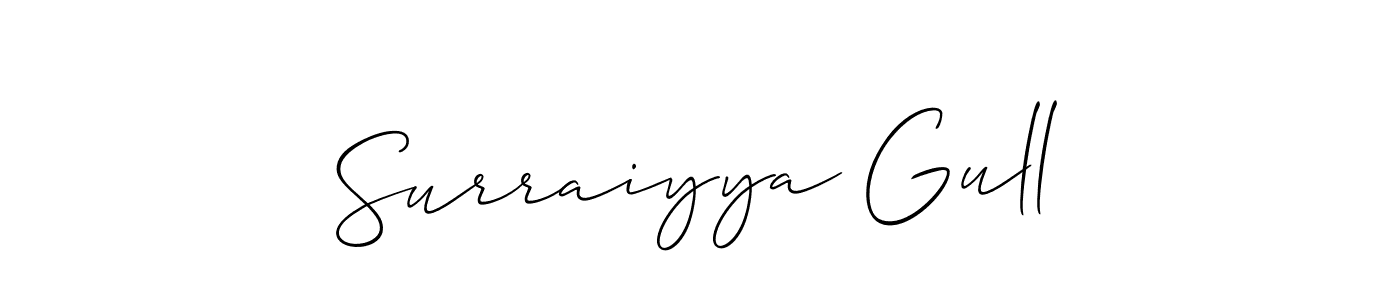 Use a signature maker to create a handwritten signature online. With this signature software, you can design (Allison_Script) your own signature for name Surraiyya Gull. Surraiyya Gull signature style 2 images and pictures png