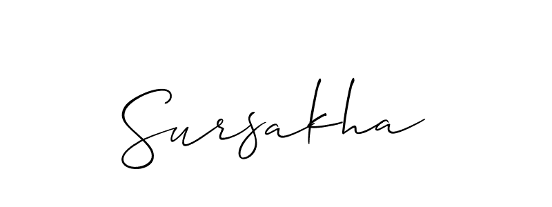 Design your own signature with our free online signature maker. With this signature software, you can create a handwritten (Allison_Script) signature for name Sursakha. Sursakha signature style 2 images and pictures png