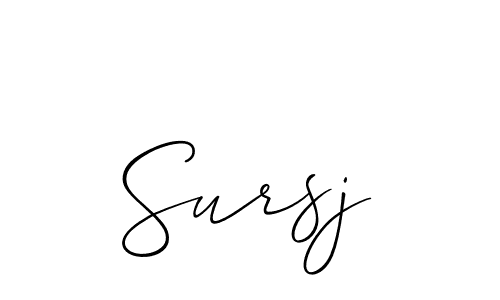 if you are searching for the best signature style for your name Sursj. so please give up your signature search. here we have designed multiple signature styles  using Allison_Script. Sursj signature style 2 images and pictures png