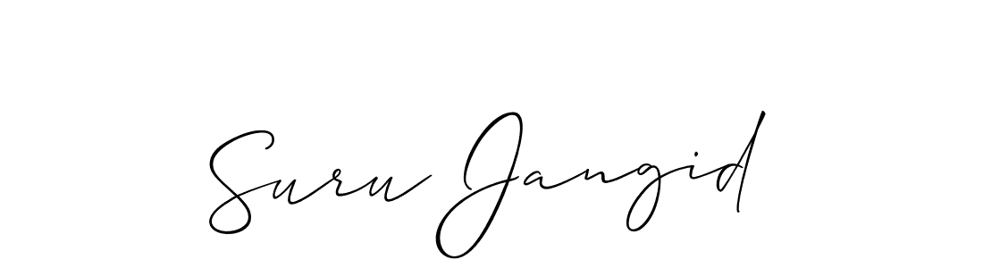 How to make Suru Jangid signature? Allison_Script is a professional autograph style. Create handwritten signature for Suru Jangid name. Suru Jangid signature style 2 images and pictures png