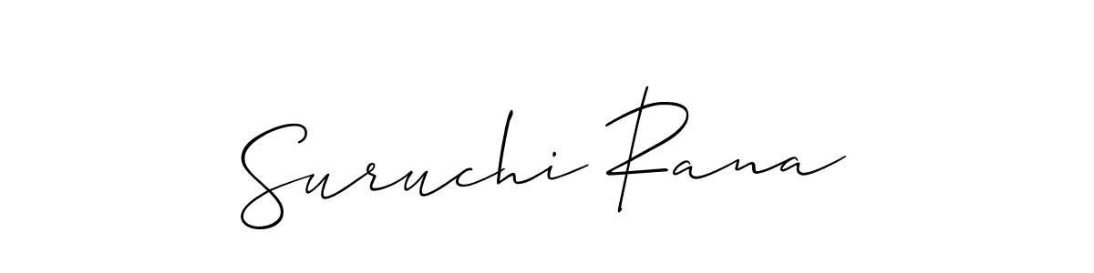 This is the best signature style for the Suruchi Rana name. Also you like these signature font (Allison_Script). Mix name signature. Suruchi Rana signature style 2 images and pictures png