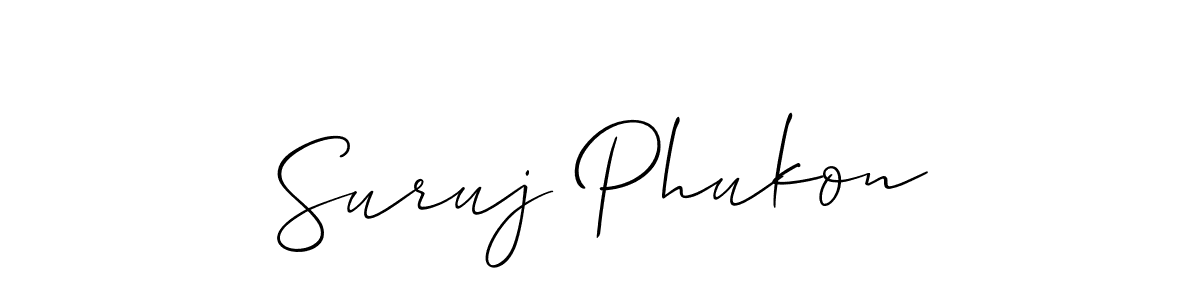 Use a signature maker to create a handwritten signature online. With this signature software, you can design (Allison_Script) your own signature for name Suruj Phukon. Suruj Phukon signature style 2 images and pictures png