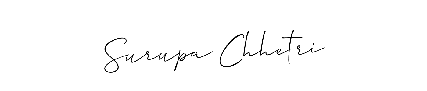 Also we have Surupa Chhetri name is the best signature style. Create professional handwritten signature collection using Allison_Script autograph style. Surupa Chhetri signature style 2 images and pictures png