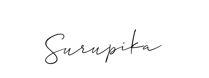 You should practise on your own different ways (Allison_Script) to write your name (Surupika) in signature. don't let someone else do it for you. Surupika signature style 2 images and pictures png