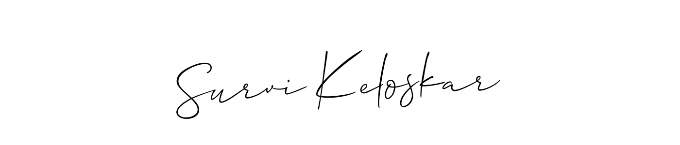 How to make Survi Keloskar name signature. Use Allison_Script style for creating short signs online. This is the latest handwritten sign. Survi Keloskar signature style 2 images and pictures png