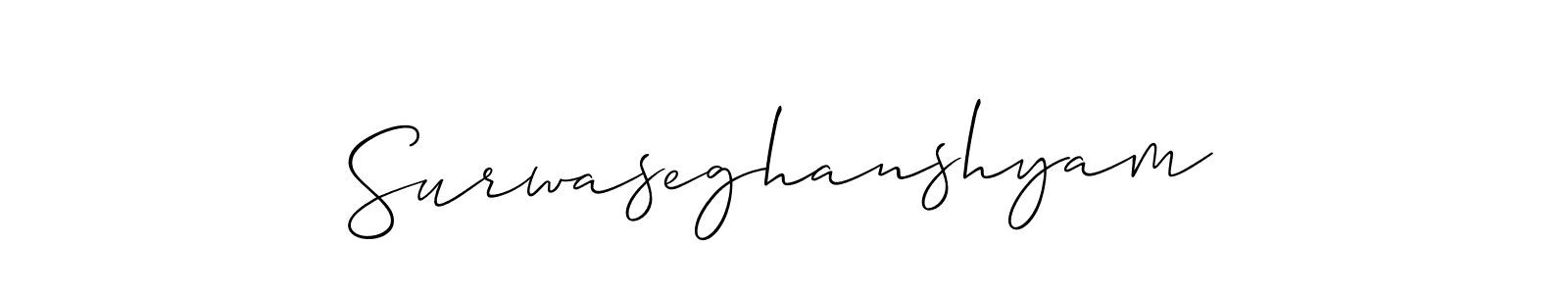 Make a beautiful signature design for name Surwaseghanshyam. With this signature (Allison_Script) style, you can create a handwritten signature for free. Surwaseghanshyam signature style 2 images and pictures png