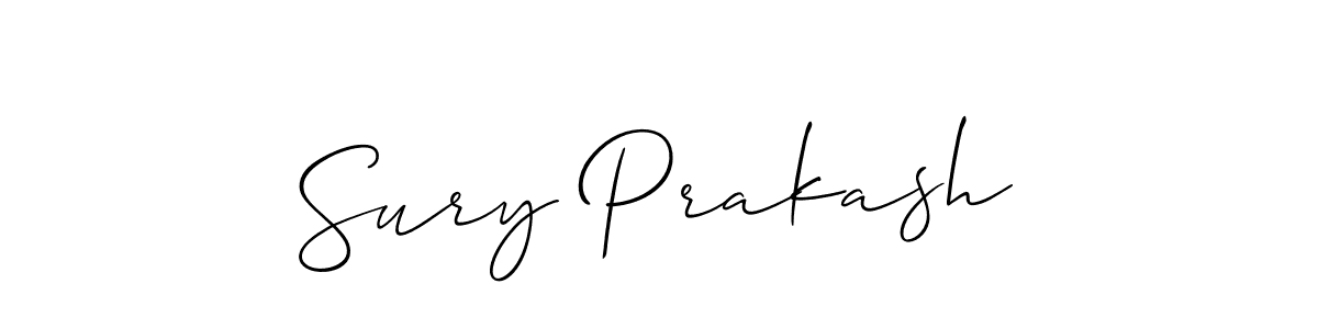 Make a beautiful signature design for name Sury Prakash. With this signature (Allison_Script) style, you can create a handwritten signature for free. Sury Prakash signature style 2 images and pictures png