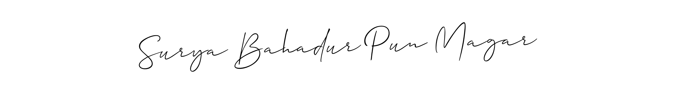 Surya Bahadur Pun Magar stylish signature style. Best Handwritten Sign (Allison_Script) for my name. Handwritten Signature Collection Ideas for my name Surya Bahadur Pun Magar. Surya Bahadur Pun Magar signature style 2 images and pictures png