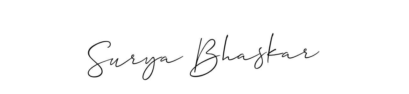 Use a signature maker to create a handwritten signature online. With this signature software, you can design (Allison_Script) your own signature for name Surya Bhaskar. Surya Bhaskar signature style 2 images and pictures png