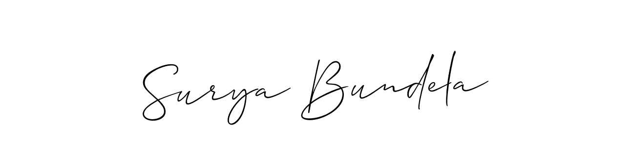Use a signature maker to create a handwritten signature online. With this signature software, you can design (Allison_Script) your own signature for name Surya Bundela. Surya Bundela signature style 2 images and pictures png