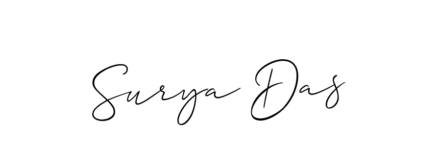 Allison_Script is a professional signature style that is perfect for those who want to add a touch of class to their signature. It is also a great choice for those who want to make their signature more unique. Get Surya Das name to fancy signature for free. Surya Das signature style 2 images and pictures png