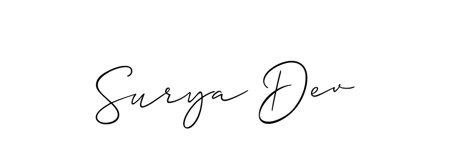 How to Draw Surya Dev signature style? Allison_Script is a latest design signature styles for name Surya Dev. Surya Dev signature style 2 images and pictures png