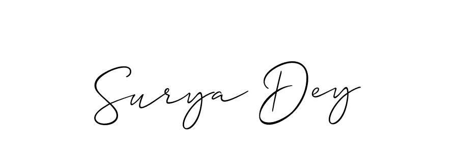 Design your own signature with our free online signature maker. With this signature software, you can create a handwritten (Allison_Script) signature for name Surya Dey. Surya Dey signature style 2 images and pictures png