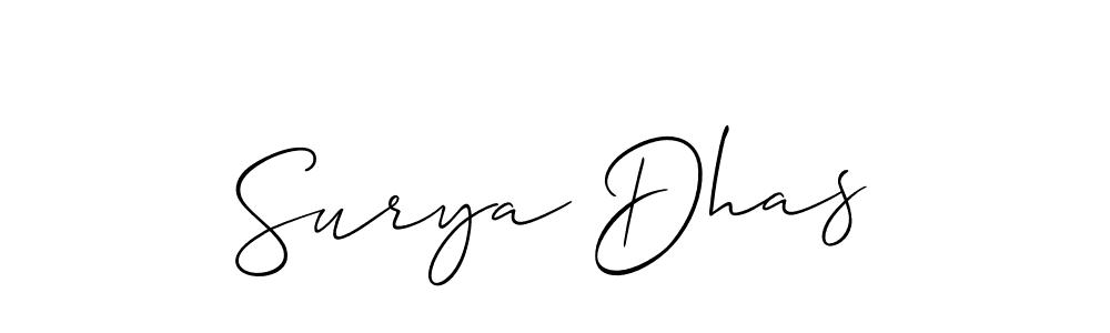 Also we have Surya Dhas name is the best signature style. Create professional handwritten signature collection using Allison_Script autograph style. Surya Dhas signature style 2 images and pictures png