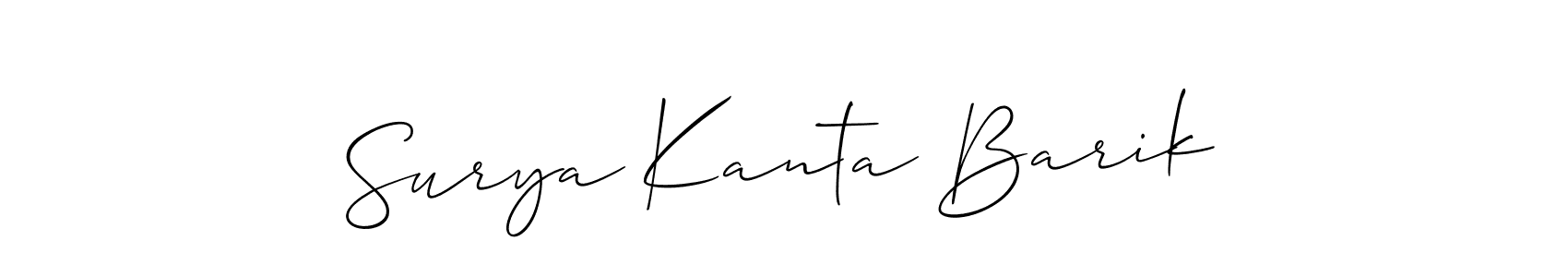Design your own signature with our free online signature maker. With this signature software, you can create a handwritten (Allison_Script) signature for name Surya Kanta Barik. Surya Kanta Barik signature style 2 images and pictures png