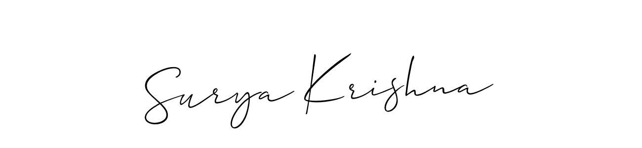 Make a short Surya Krishna signature style. Manage your documents anywhere anytime using Allison_Script. Create and add eSignatures, submit forms, share and send files easily. Surya Krishna signature style 2 images and pictures png
