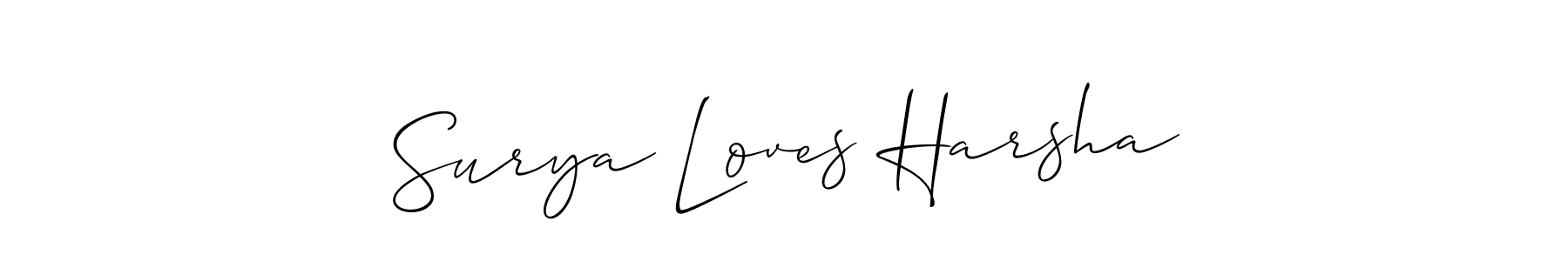 How to Draw Surya Loves Harsha signature style? Allison_Script is a latest design signature styles for name Surya Loves Harsha. Surya Loves Harsha signature style 2 images and pictures png
