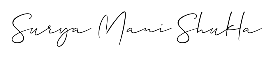 Express your personality with a custom Surya Mani Shukla signature crafted with Allison_Script typography. Free transparent PNG download available. Surya Mani Shukla signature style 2 images and pictures png