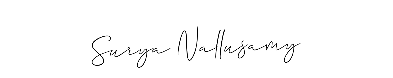 Design your own signature with our free online signature maker. With this signature software, you can create a handwritten (Allison_Script) signature for name Surya Nallusamy. Surya Nallusamy signature style 2 images and pictures png