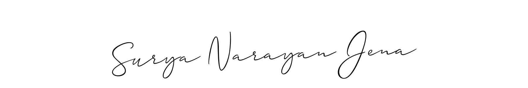 You should practise on your own different ways (Allison_Script) to write your name (Surya Narayan Jena) in signature. don't let someone else do it for you. Surya Narayan Jena signature style 2 images and pictures png