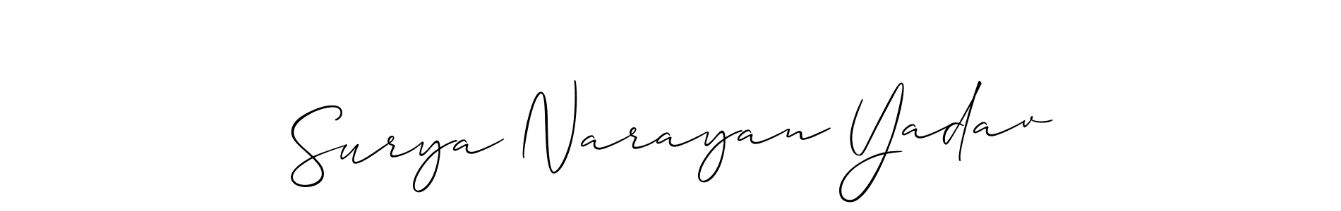 How to Draw Surya Narayan Yadav signature style? Allison_Script is a latest design signature styles for name Surya Narayan Yadav. Surya Narayan Yadav signature style 2 images and pictures png