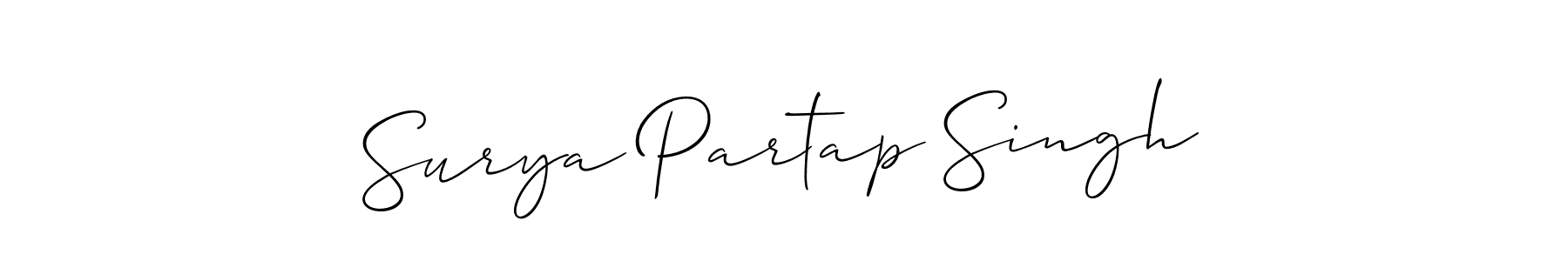 Make a beautiful signature design for name Surya Partap Singh. With this signature (Allison_Script) style, you can create a handwritten signature for free. Surya Partap Singh signature style 2 images and pictures png
