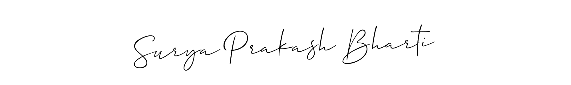 How to make Surya Prakash Bharti signature? Allison_Script is a professional autograph style. Create handwritten signature for Surya Prakash Bharti name. Surya Prakash Bharti signature style 2 images and pictures png