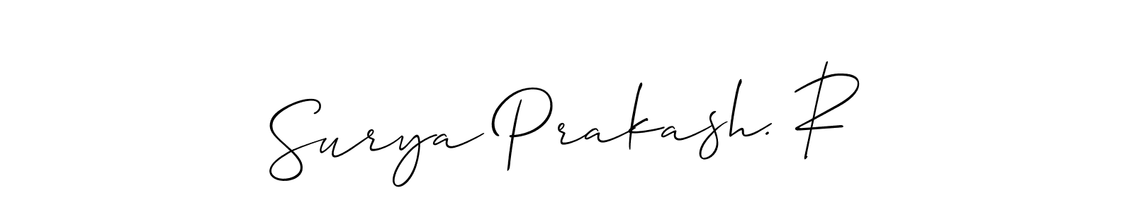 You can use this online signature creator to create a handwritten signature for the name Surya Prakash. R. This is the best online autograph maker. Surya Prakash. R signature style 2 images and pictures png