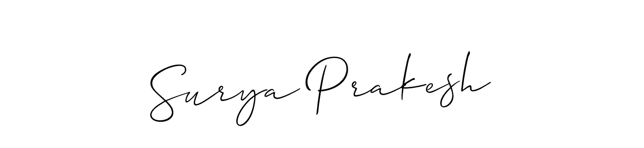 The best way (Allison_Script) to make a short signature is to pick only two or three words in your name. The name Surya Prakesh include a total of six letters. For converting this name. Surya Prakesh signature style 2 images and pictures png