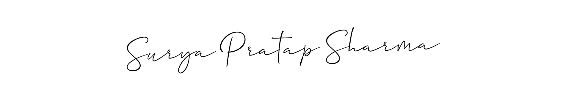 How to make Surya Pratap Sharma name signature. Use Allison_Script style for creating short signs online. This is the latest handwritten sign. Surya Pratap Sharma signature style 2 images and pictures png