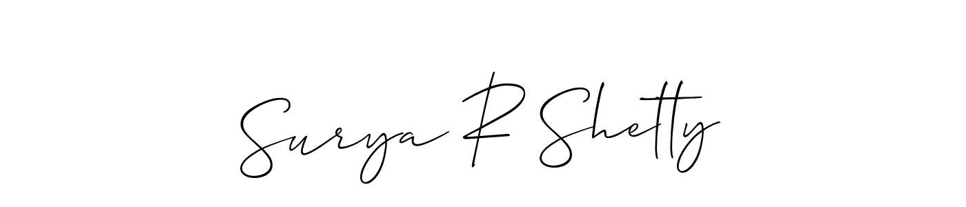 Design your own signature with our free online signature maker. With this signature software, you can create a handwritten (Allison_Script) signature for name Surya R Shetty. Surya R Shetty signature style 2 images and pictures png