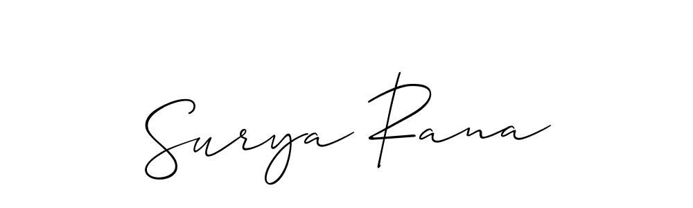 It looks lik you need a new signature style for name Surya Rana. Design unique handwritten (Allison_Script) signature with our free signature maker in just a few clicks. Surya Rana signature style 2 images and pictures png