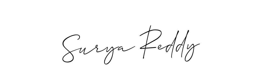 How to make Surya Reddy name signature. Use Allison_Script style for creating short signs online. This is the latest handwritten sign. Surya Reddy signature style 2 images and pictures png