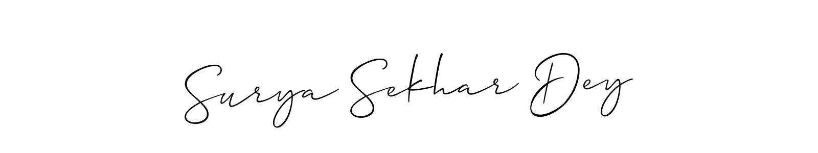 How to make Surya Sekhar Dey name signature. Use Allison_Script style for creating short signs online. This is the latest handwritten sign. Surya Sekhar Dey signature style 2 images and pictures png