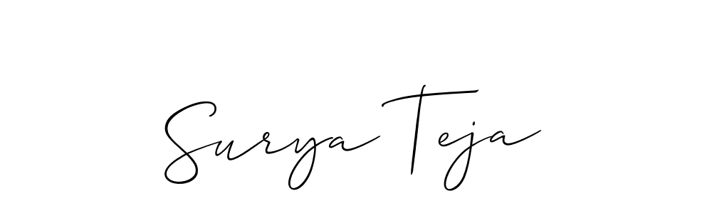 You should practise on your own different ways (Allison_Script) to write your name (Surya Teja) in signature. don't let someone else do it for you. Surya Teja signature style 2 images and pictures png