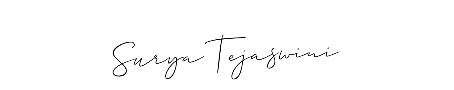 Also we have Surya Tejaswini name is the best signature style. Create professional handwritten signature collection using Allison_Script autograph style. Surya Tejaswini signature style 2 images and pictures png